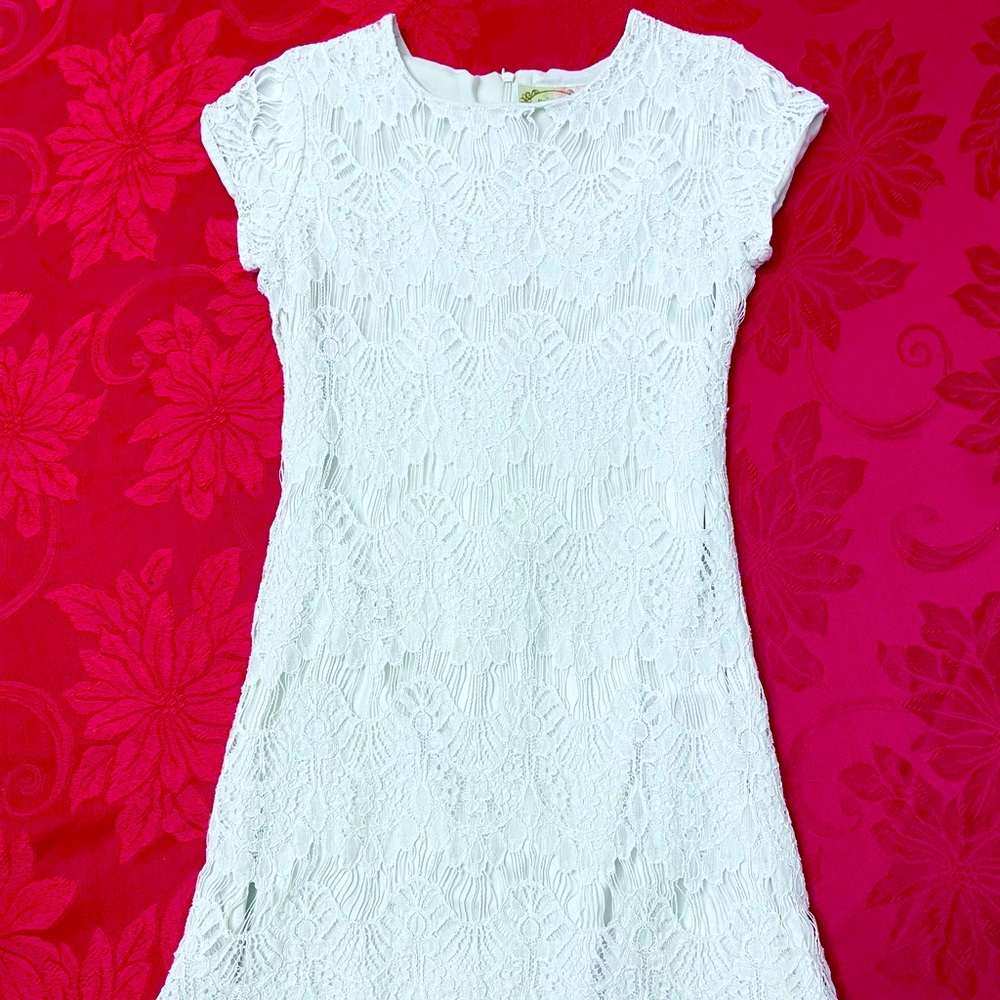 Joyfolie Mia Joy girl size 10 cream lace dress VGUC to EUC
